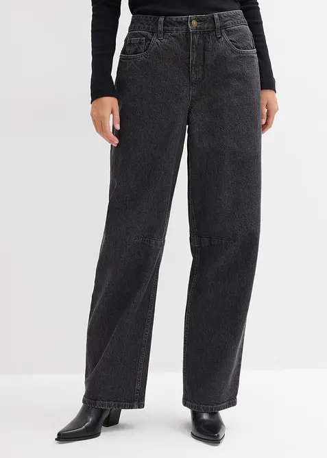 Barrel jeans mid waist, bonprix