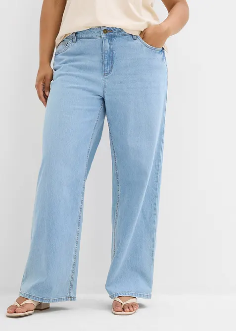 Wide leg jeans  mid waist, bonprix