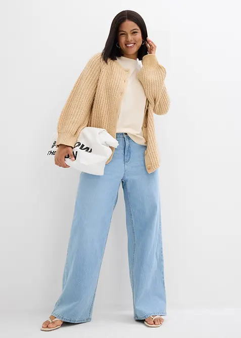 Wide leg jeans  mid waist, bonprix