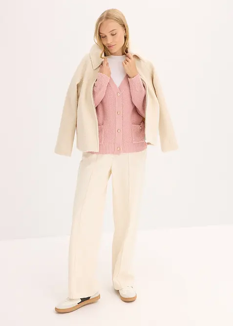 Gemêleerd vest met goudkleurige knopen, bonprix