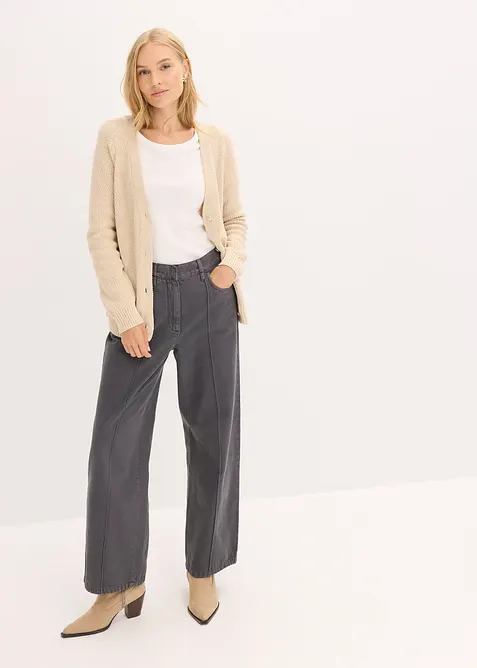 Gemêleerd vest met goudkleurige knopen, bonprix