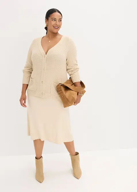 Gemêleerd vest met goudkleurige knopen, bonprix