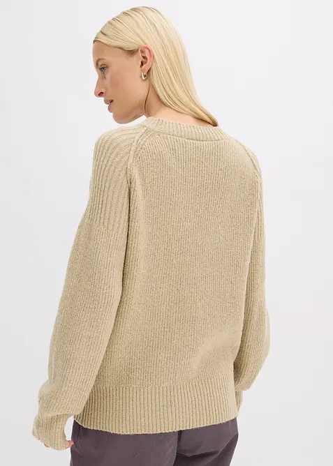 Oversized trui met V-hals, bonprix