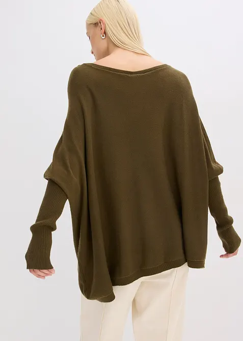 Gebreide trui in een fijne viscosemix, bonprix