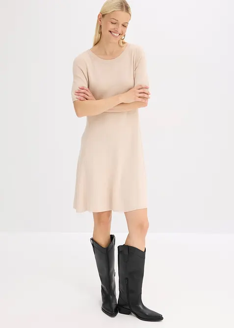 Gebreide jurk van een zachte viscosemix, bonprix