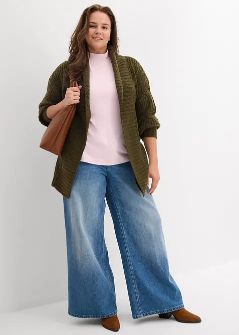 Grof gebreid vest met kabelpatroon, bonprix