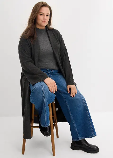 Lang gebreid vest van een viscosemix, bonprix