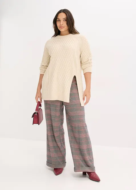 Lange trui met split, bonprix