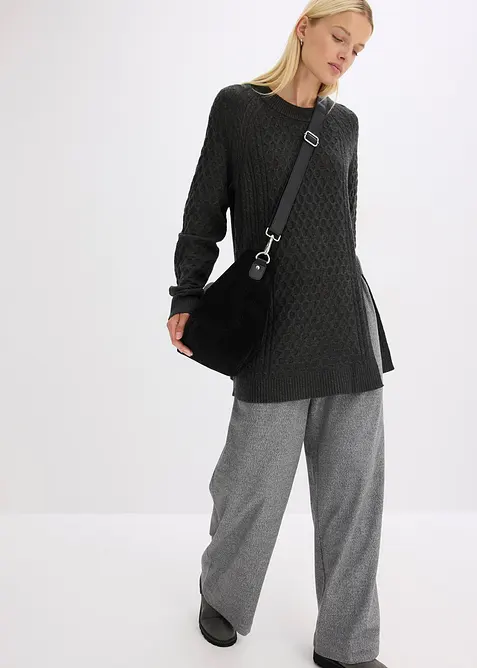 Lange trui met split, bonprix