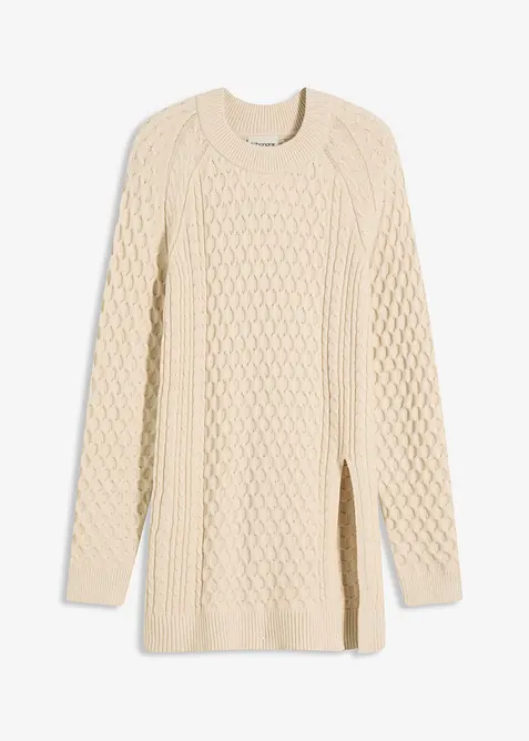 Lange trui met split, bonprix