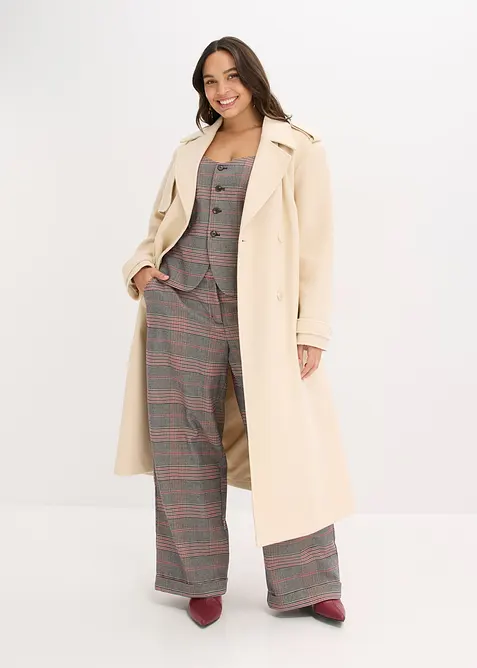 Trenchcoat in wollen look, bonprix