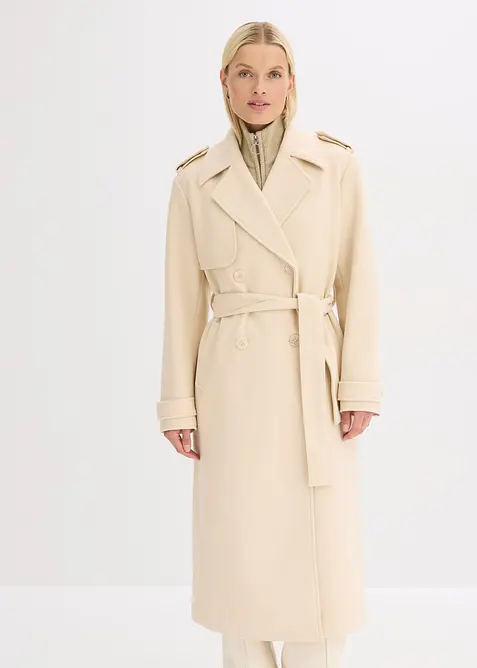 Trenchcoat in wollen look, bonprix