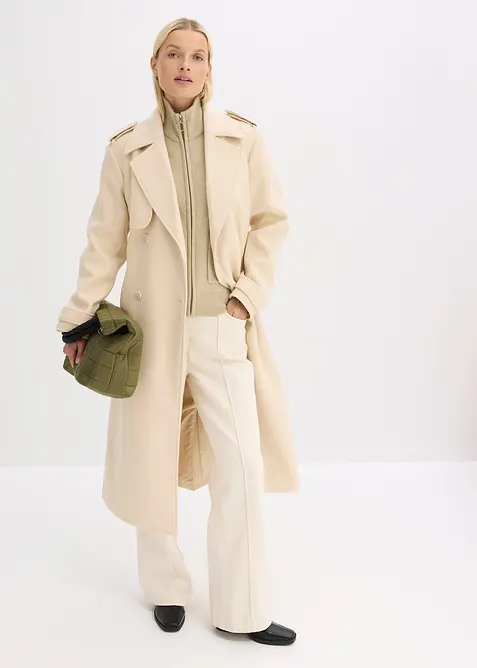 Trenchcoat in wollen look, bonprix