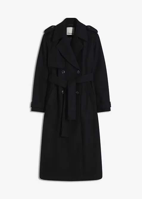 Trenchcoat in wollen look, bonprix