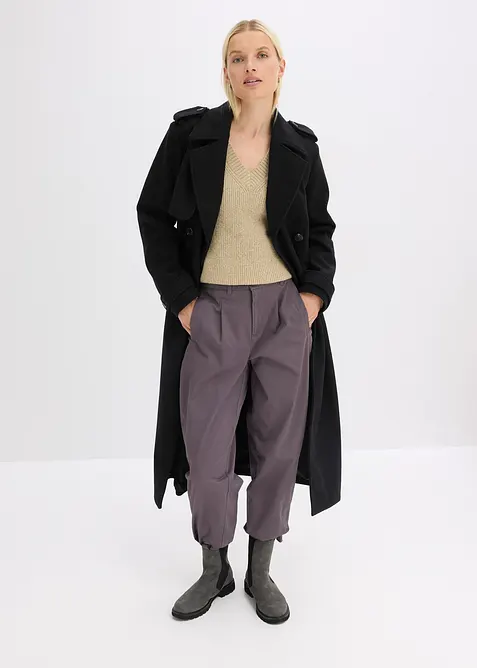 Trenchcoat in wollen look, bonprix