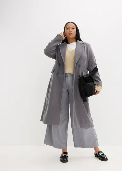 Elegante lange jas met dubbele knopenrij, bonprix