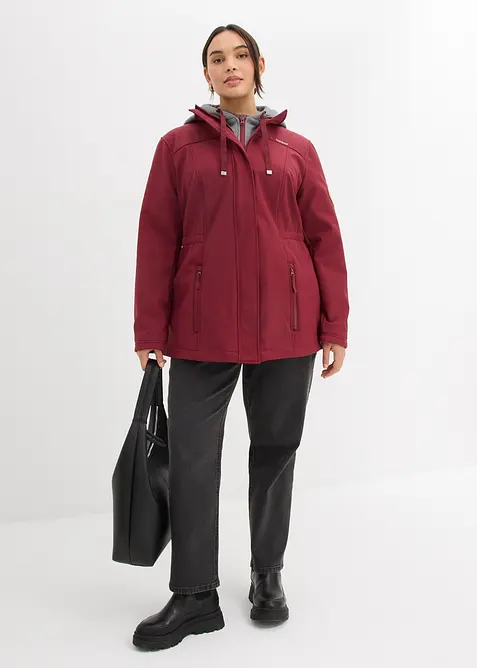Lange softshell jas in layerlook, waterafstotend, bonprix