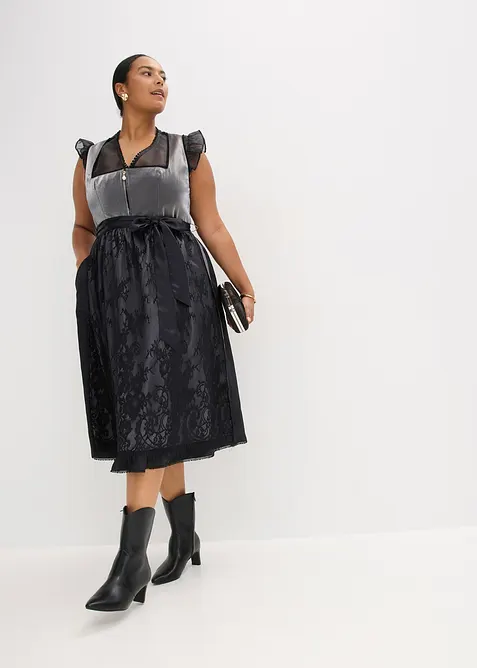 Dirndl met glanzend lijfje (2-dlg. set), bonprix