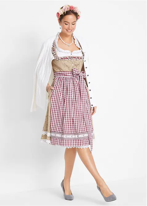 Dirndl met schort, knielang (2-dlg. set), bonprix
