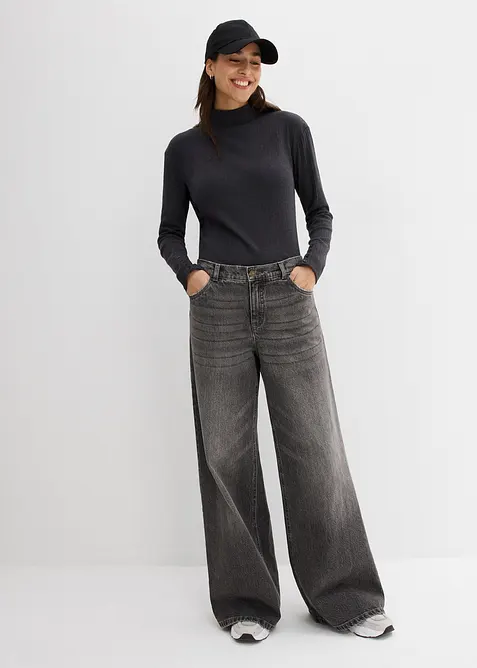 Longsleeve van geribd materiaal, bonprix