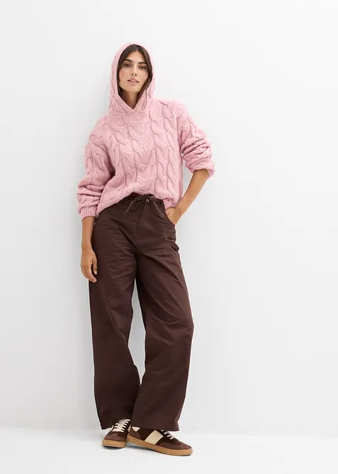 Gebreide hoodie van een zachte wolmix, bonprix