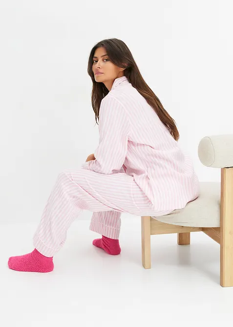 Geweven pyjama van flanel met cadeautasje (3-dlg. set), bonprix