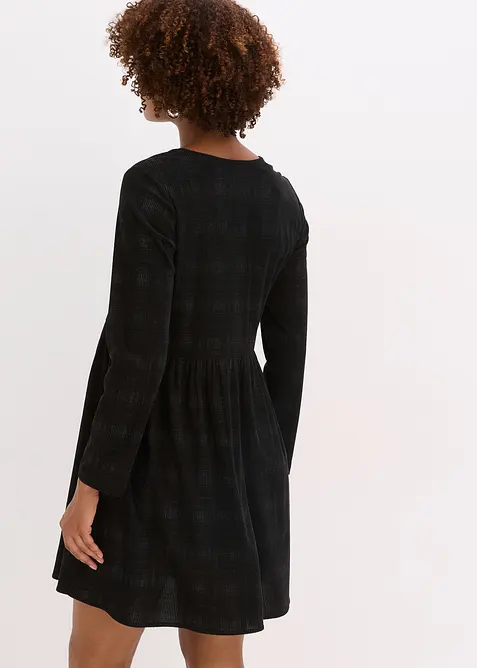 Korte corduroy jurk met ruitjespatroon, bonprix