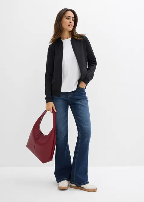 Sweatvest van scuba met ritssluiting, bonprix