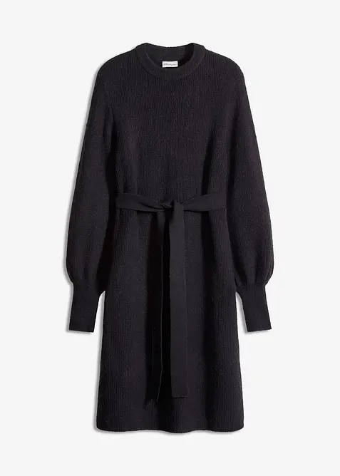 Gebreide jurk met ballonmouwen, bonprix