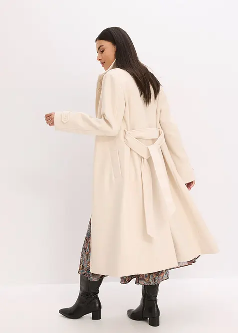 Lange jas in wollen look, bonprix