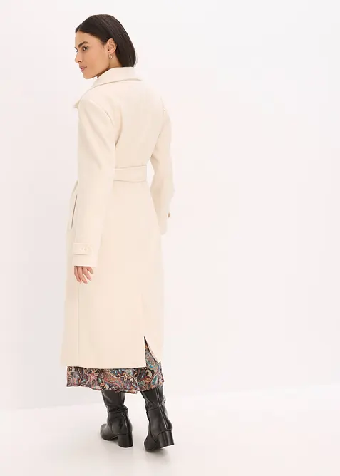 Lange jas in wollen look, bonprix