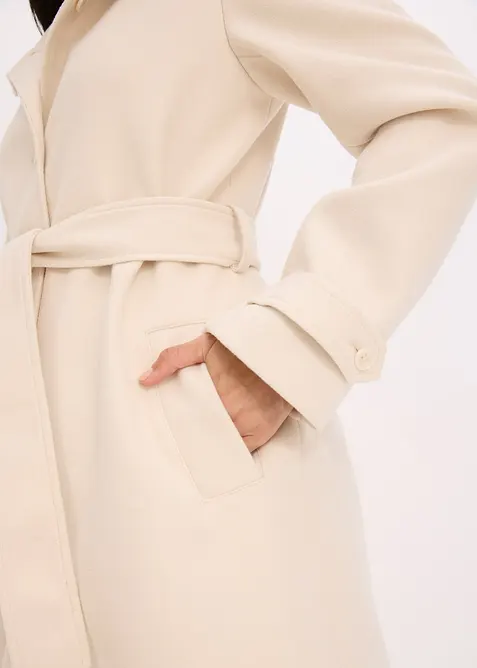 Lange jas in wollen look, bonprix