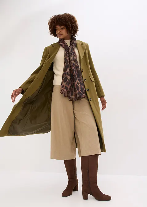 Lange jas in wollen look, bonprix