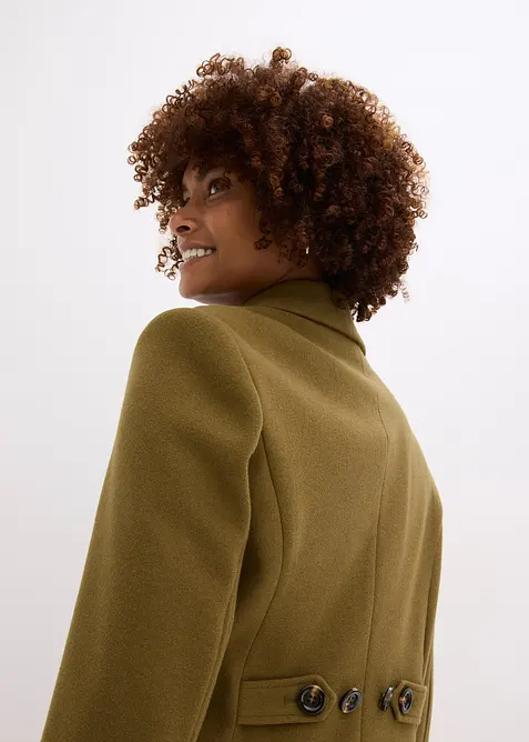 Lange jas in wollen look, bonprix