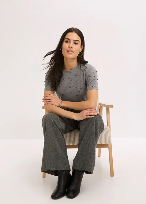 Shirt met parels, bonprix