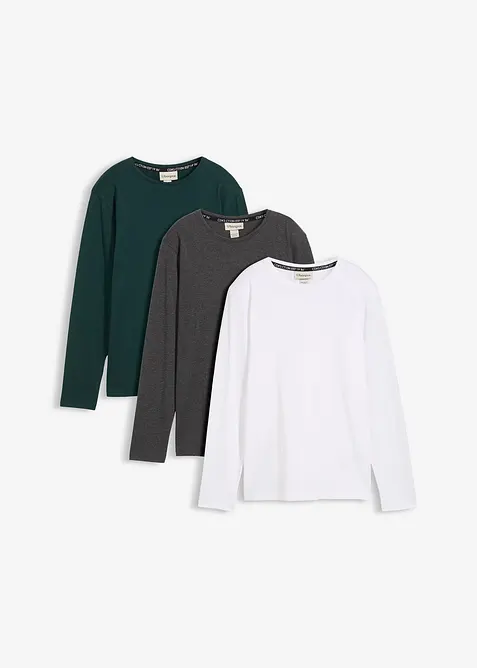 Longsleeve met biologisch katoen (set van 3), bonprix