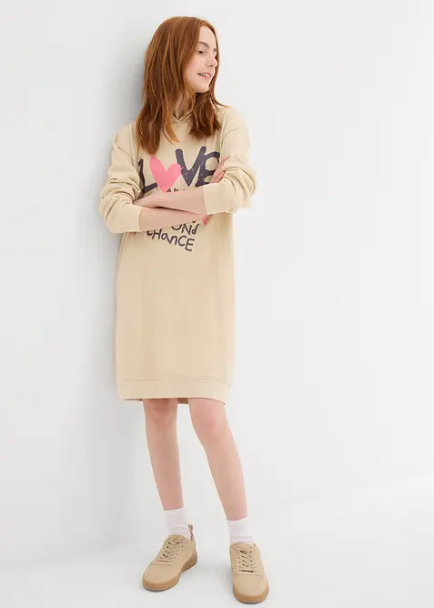 Sweatjurk met capuchon van biologisch katoen, bonprix