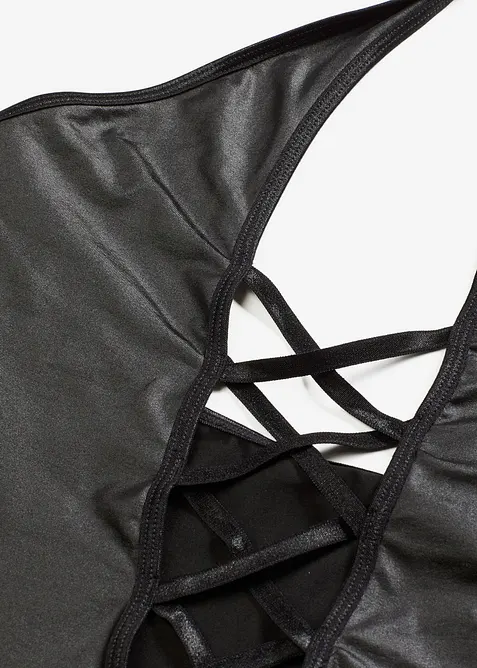 Sexy halter jurk in wetlook, bonprix