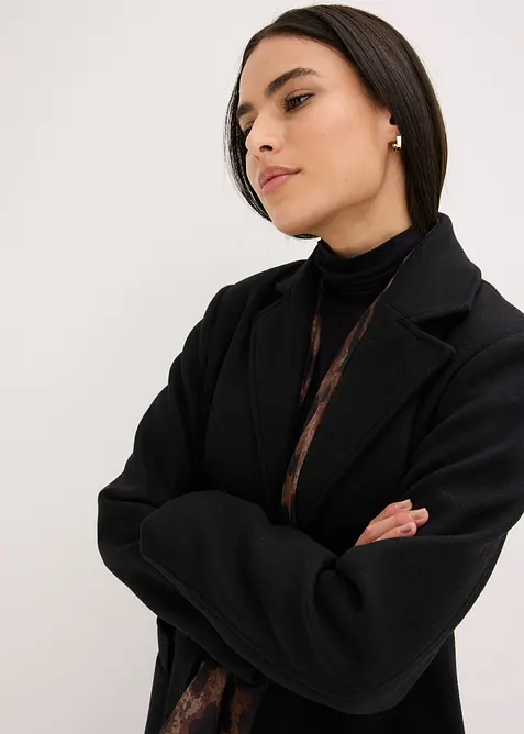 Lange jas in wollen look, bonprix