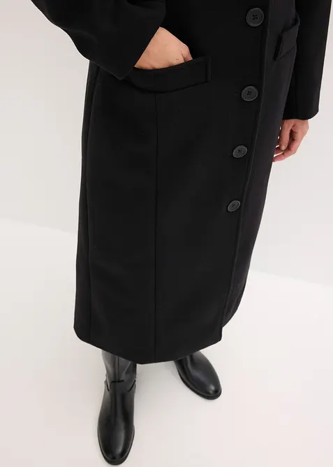 Lange jas in wollen look, bonprix