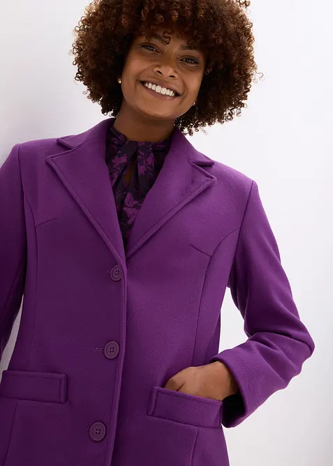 Lange jas in wollen look, bonprix