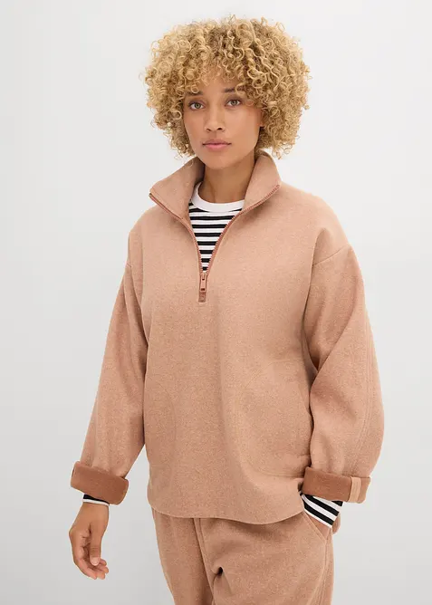 Oversized fleece trui, bonprix