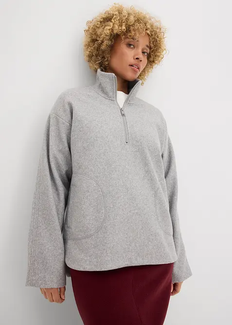 Oversized fleece trui, bonprix