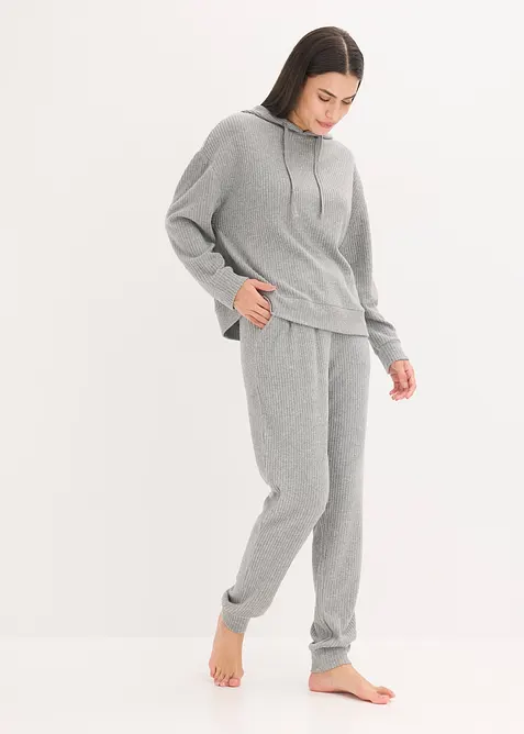 Loungewear huispak van soepele ribstof, oversized, bonprix