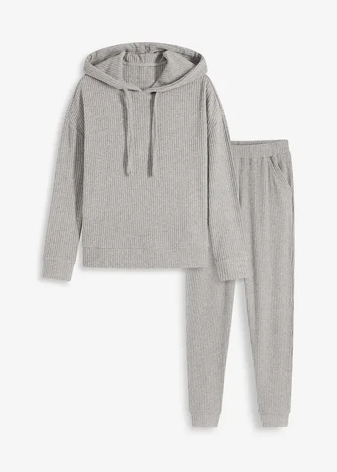 Loungewear huispak van soepele ribstof, oversized, bonprix