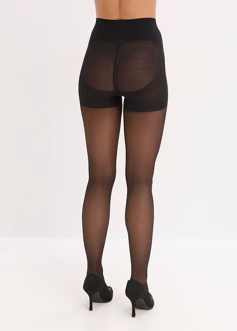 Ondoorzichtige panty met push-up effect + Belly Control + comfortabele boord + compressie, 50 DEN, bonprix