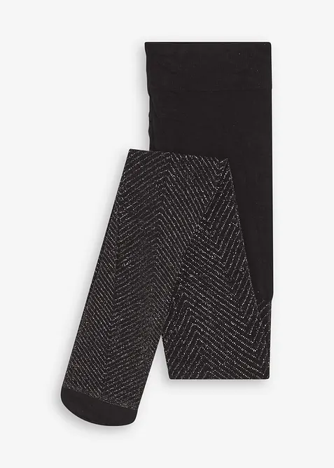 Transparante panty met glitterpatroon, 20 DEN, bonprix