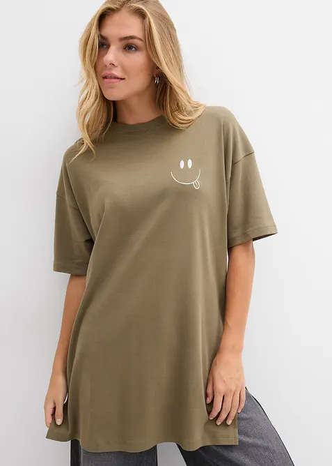 Oversized longshirt van biologisch katoen, bonprix