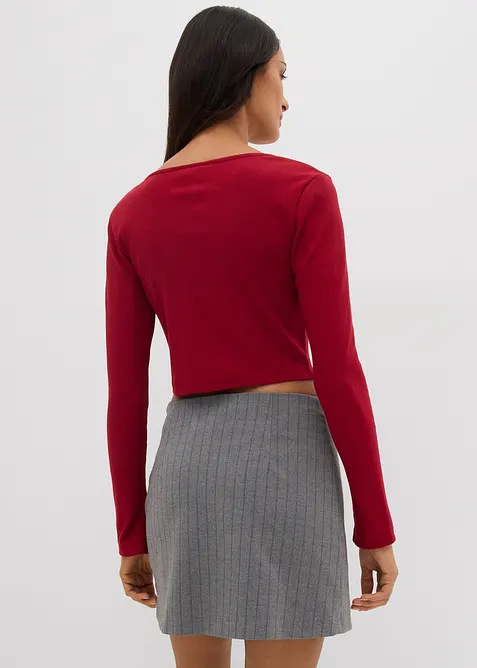 Kort geribd shirt, bonprix