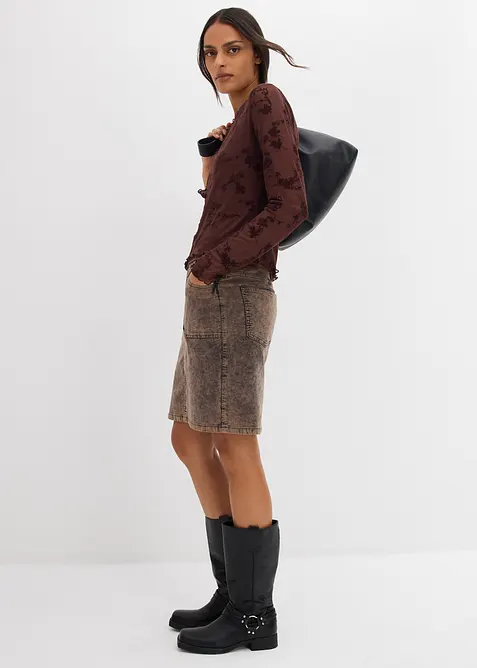 Longsleeve met flockprint, bonprix